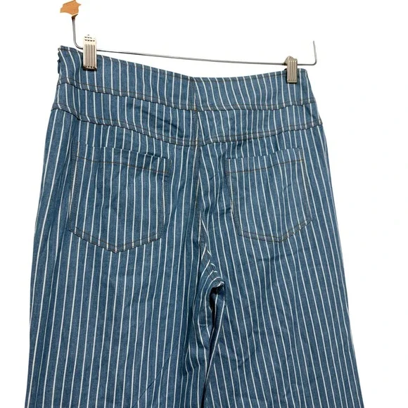 NWT Lightweight Wide Leg Sailor Pants Women's Small Coastal Preppy Nautical - Picture 9 of 10